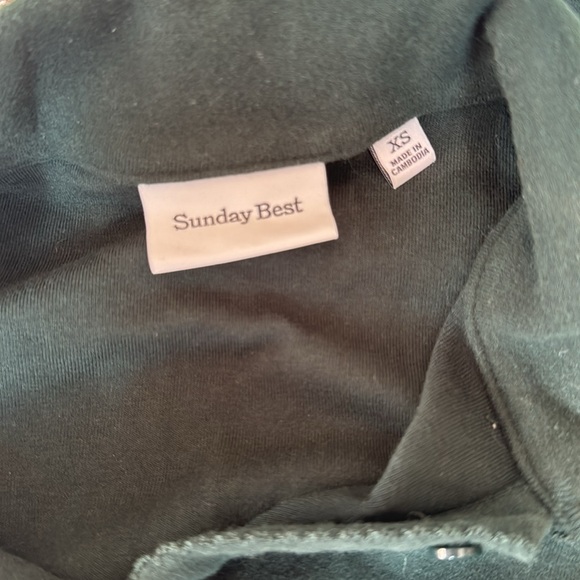 Aritzia sunday best green collared long sleeve shirt - Picture 3 of 3